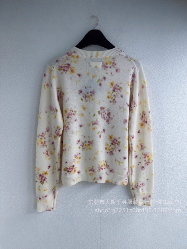 25秋季新款南油高定P+甜美减龄少女风碎花印花圆领针织开衫外套女|undefined