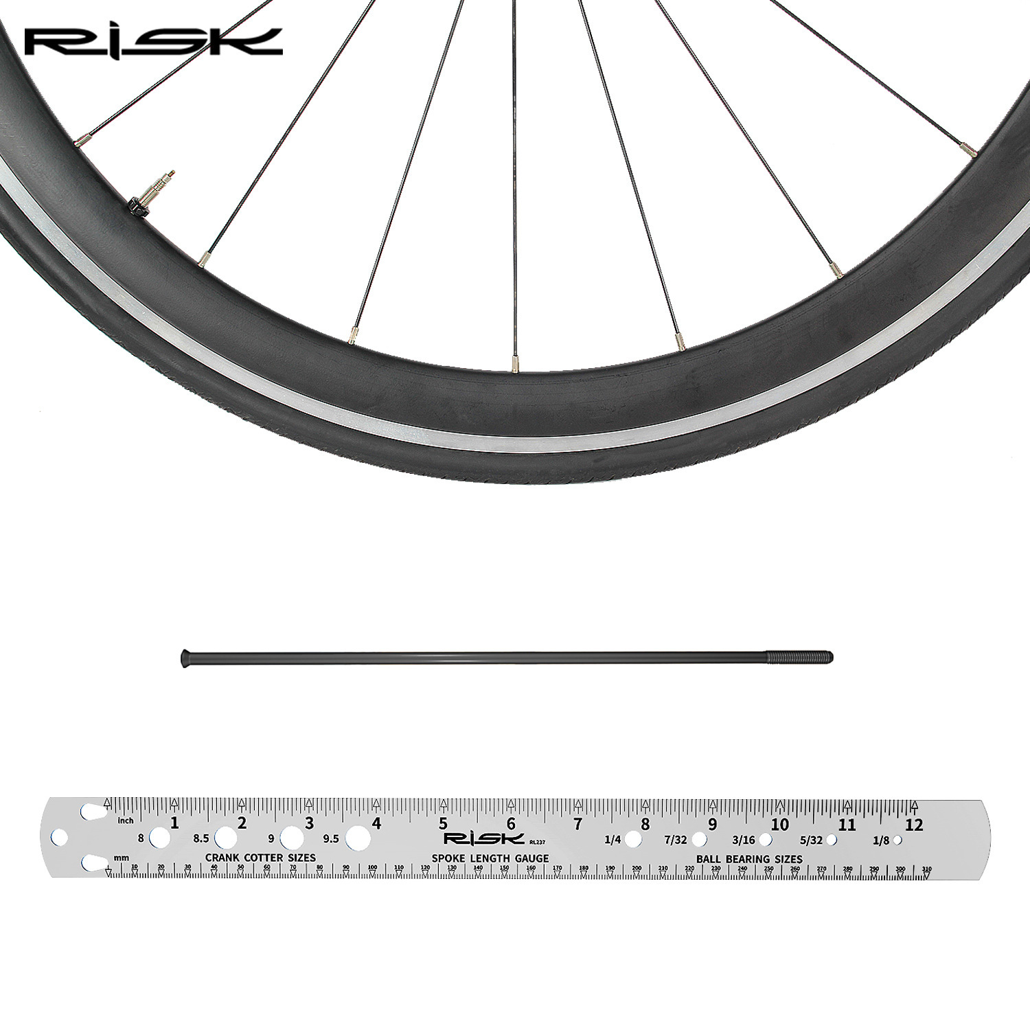 RISK Bicycle spoke tool Spoke length measuring ruler gauge Drum axis…