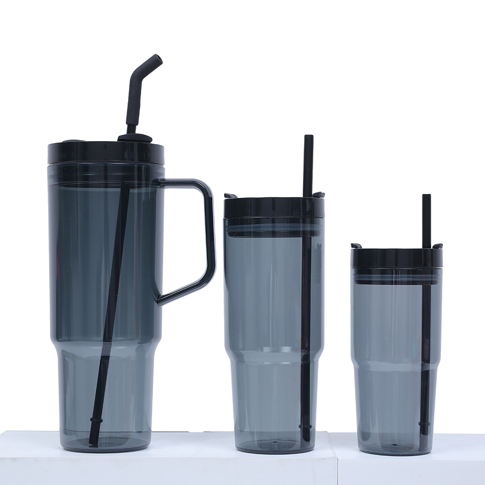 Taza de coche de comercio exterior transfronteriza de 40oz Taza de plástico gigante Juego de tres piezas con pajita Taza de agua de gran capacidad y alto valor
