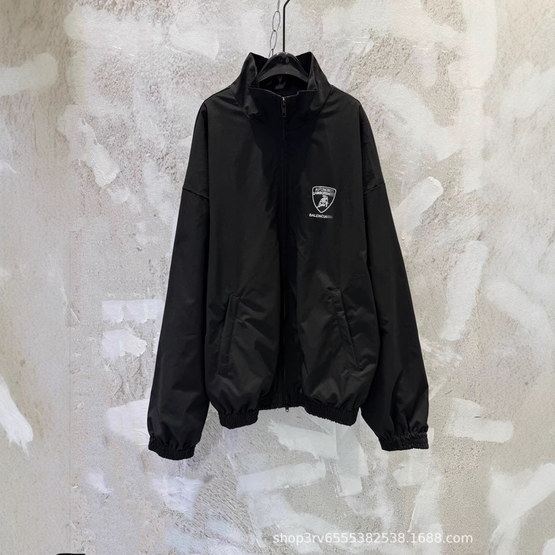 High-End Version 25Fw New B Brand Heavy-Duty Embroidered Zip-Up Stand Collar Lamborghini Jacket Versatile Casual Wear