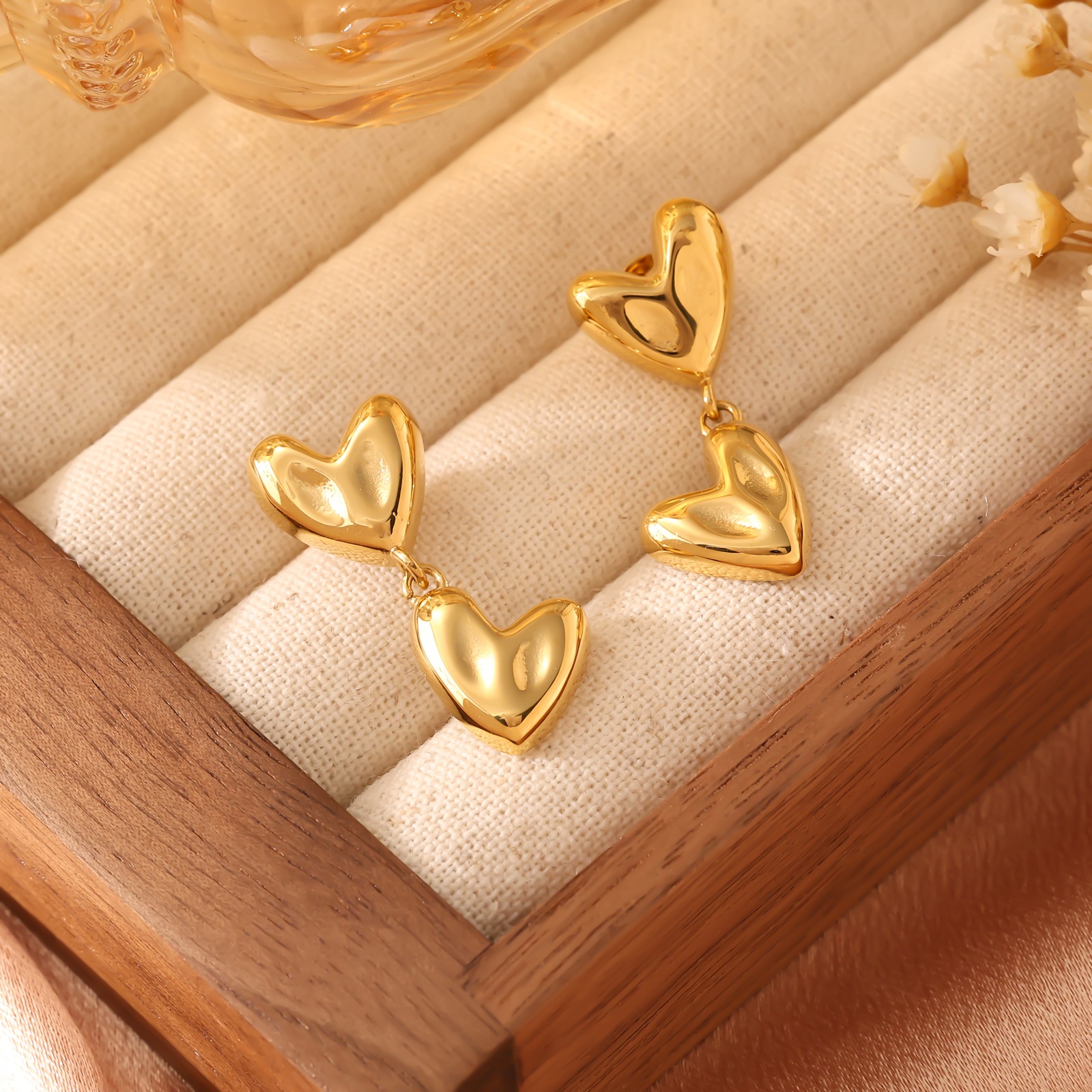 925 Sterling Silver Ear Needle Material 1 Pair Elegant Classic Style Heart Shape 304 Stainless Steel Drop Earrings
