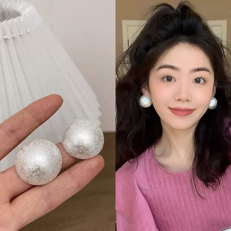 Серебряная игла, винтажные крупные хлопковые серьги из жемчуга, серебро 925 образец, французский винтажный стиль