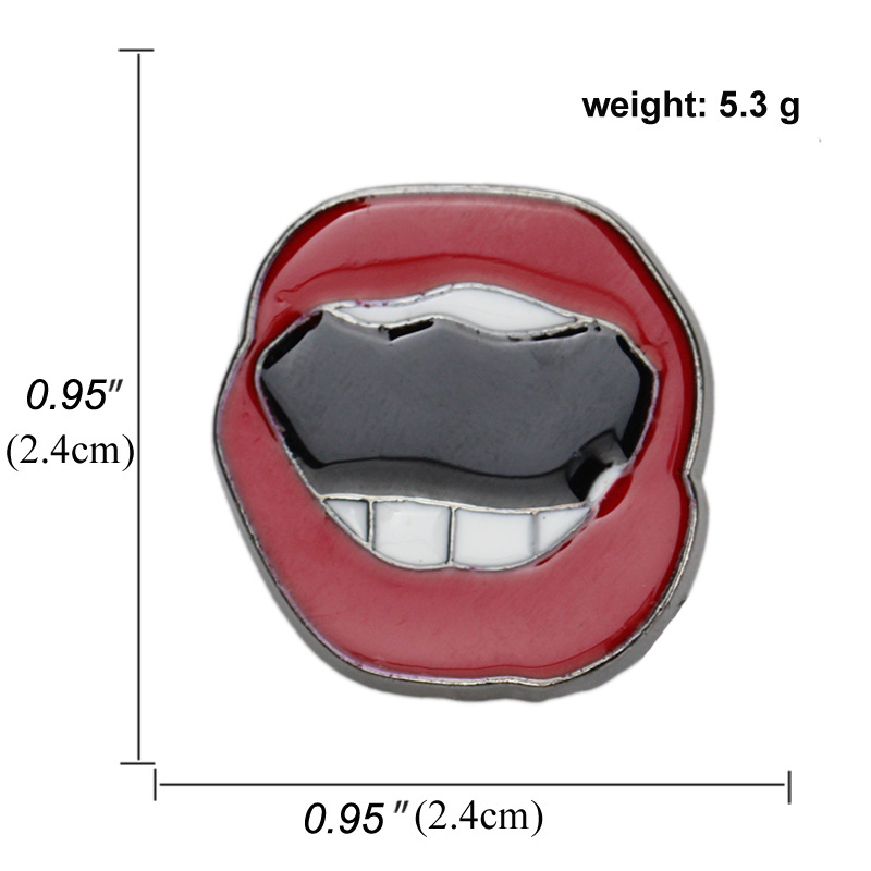 Korean Version Of Creative Sexy Red Lips Oil Drip Alloy Brooch display picture 3