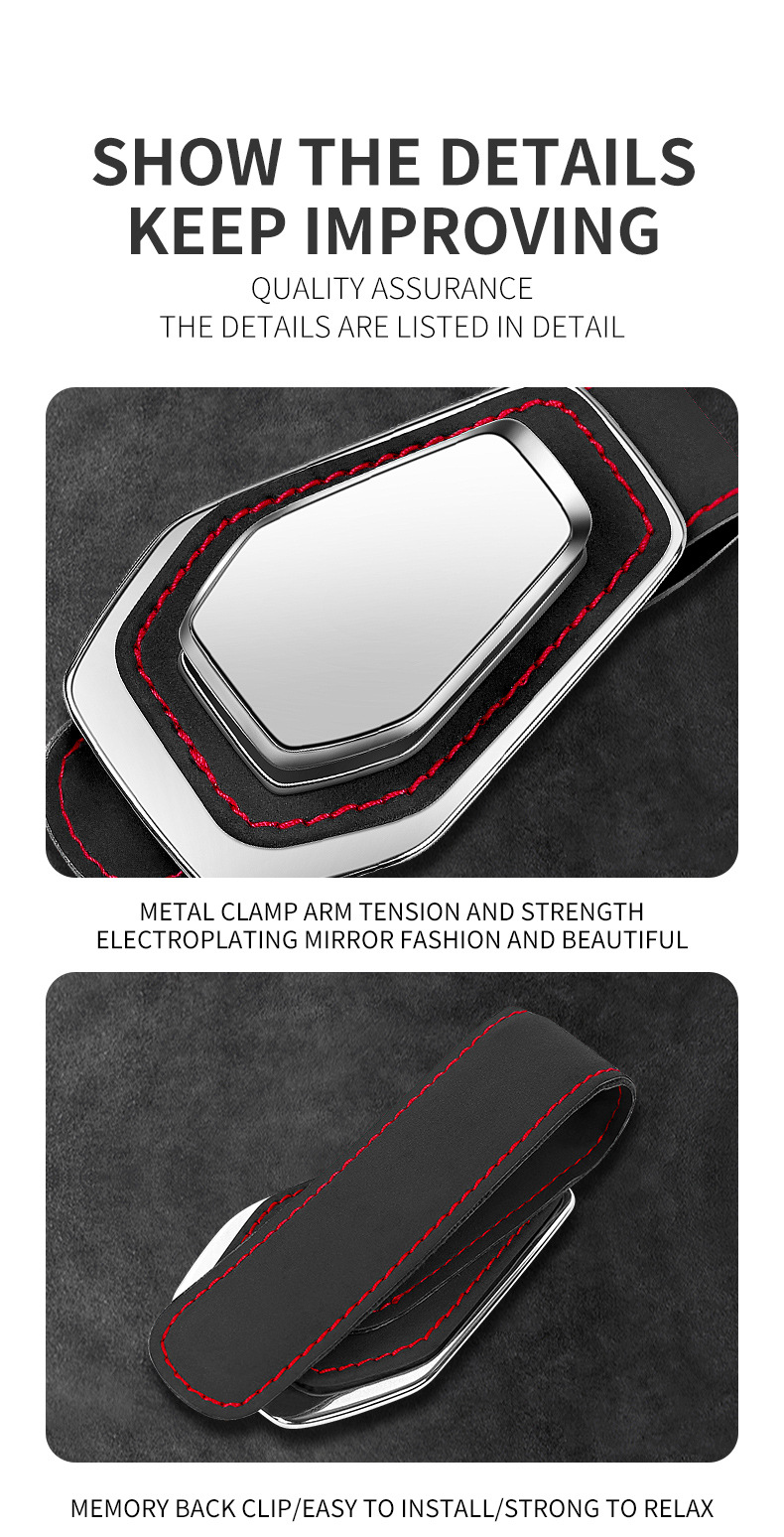 Car suede glasses clip universal hardware car inner glasses clip ticket clip export popular products multi-color