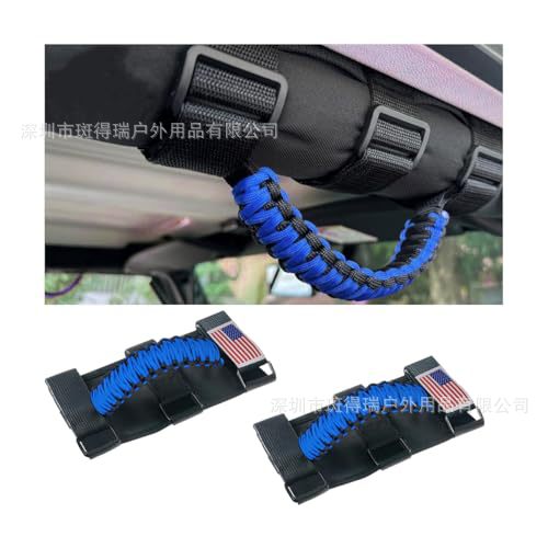 Cross-border in-stock product suitable for JEEP Wrangler roof grab handle, Jeep vehicle paracord woven handle, off-road vehicle interior handle
