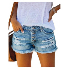 S 75744 Distressed tassel denim shorts �ƶ�����ţ�ж̿�ŷ��