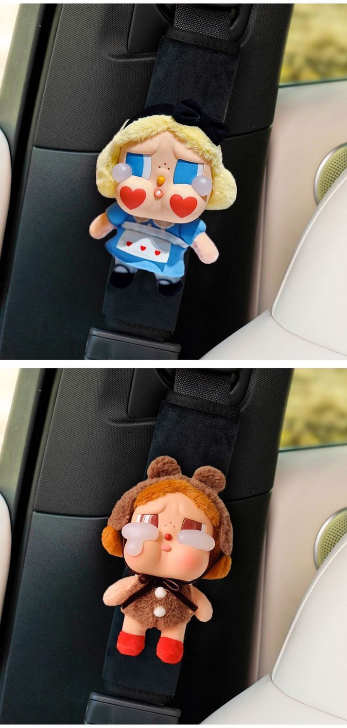 Crying Baby Car Seatbelt Shoulder Pad Cute Plush Doll Women's Special Car Interior Anti-Strangling Shoulder Strap Protector