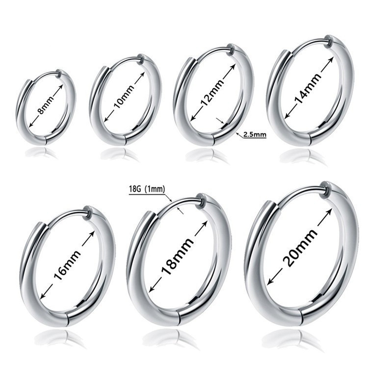 8g Weight 1 Piece Basic Simple Style Round Plating Stainless Steel Earrings