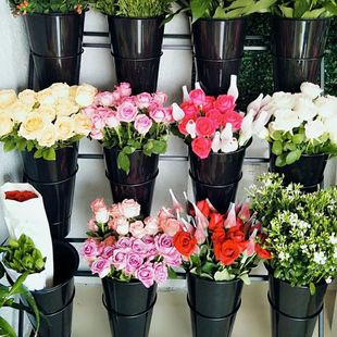 Flower Stand Floor-Standing Bracket Flower Shop Iron Tall Flower Bucket Rack Flower Utensils Wedding Supplies