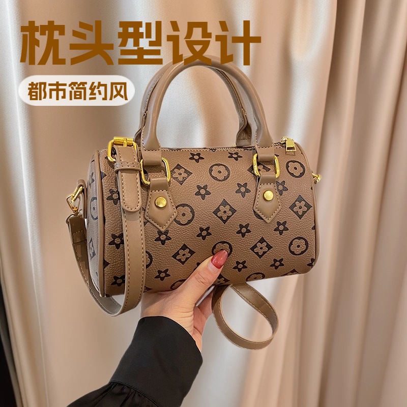 枕头包女士2025新款手提小包包复古老花斜挎包高级感时尚单肩女包