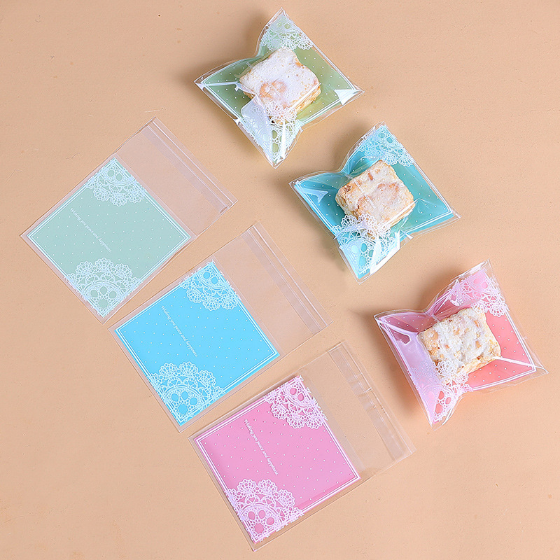 Corea del Sur dulce encaje copo de nieve crujiente pastel de carne para hornear bolsa de galletas bolsa de pastelería occidental regalo 7*7 + 3 bolsas de joyería 100