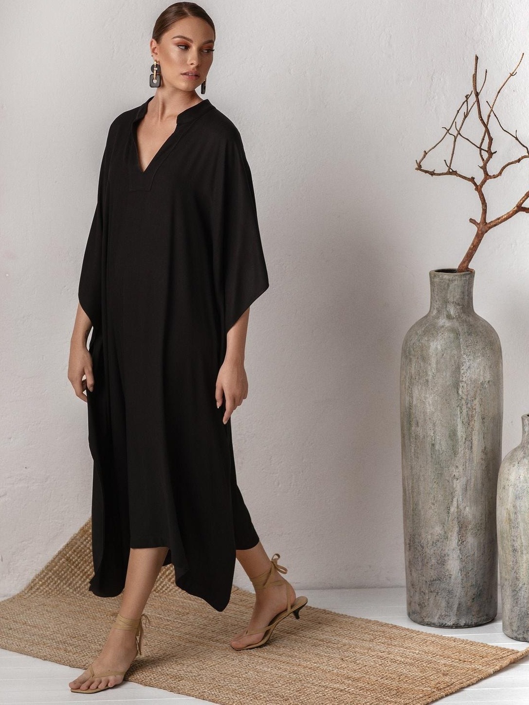 Transfronterizo amazónico algodón sólido playa blusa de cuello vertical vestido de vacaciones bikini camiseta protector solar MB305