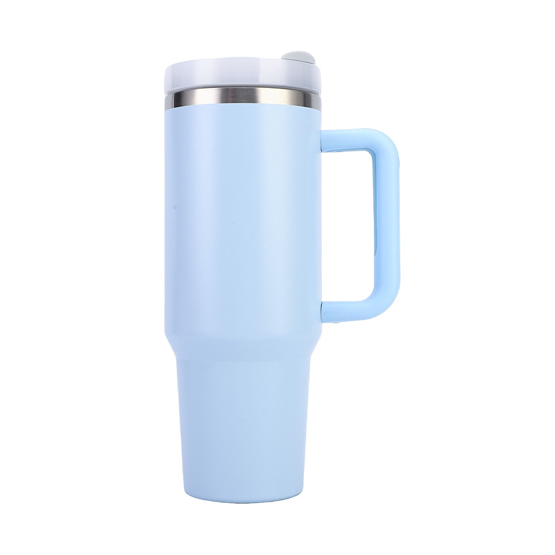 Fabricantes transfronterizos nueva 40oz taza de helado transfronterizo 304 de acero inoxidable termo taza con paja taza de coche con mango