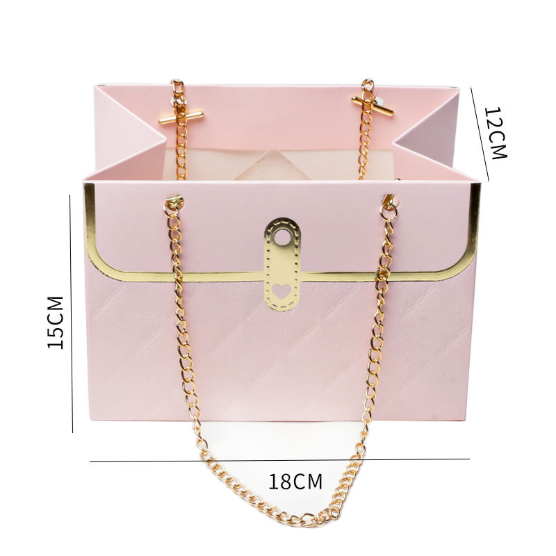 Caja de embalaje de flores de Huaxi, marca de moda, estilo coreano, pequeña fragancia, festival de Qixi, caja de flores plegable, caja de flores de lujo, caja de flores exquisita.