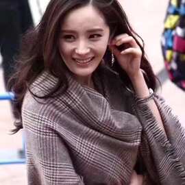 内蒙一件代发外贸订单杨幂同款羊毛围巾加大款明星披肩格子女百搭