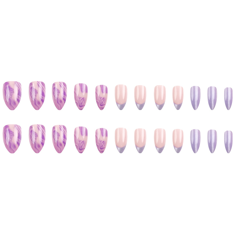 Comercio exterior Dolomita suave gradiente ojo de gato manicure fantasía estilo francés para usar 24 piezas de parche de uñas image 6
