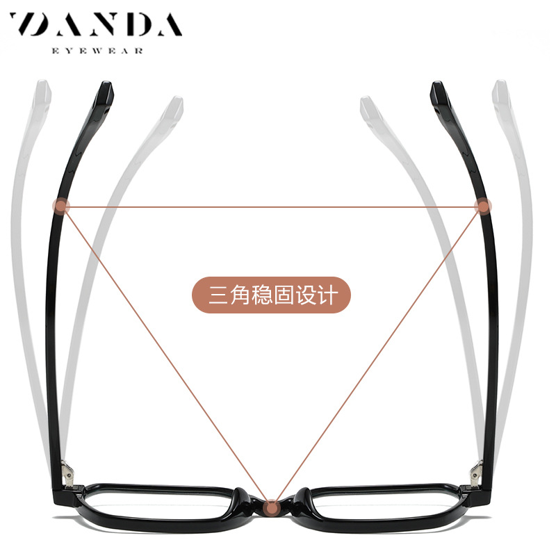 Nueva celebridad de Internet gafas marco de la moda de las mujeres gran marco gafas lisas TR7605 transmisión en vivo mismo ultra-ligero anti-azul gafas de luz hombres