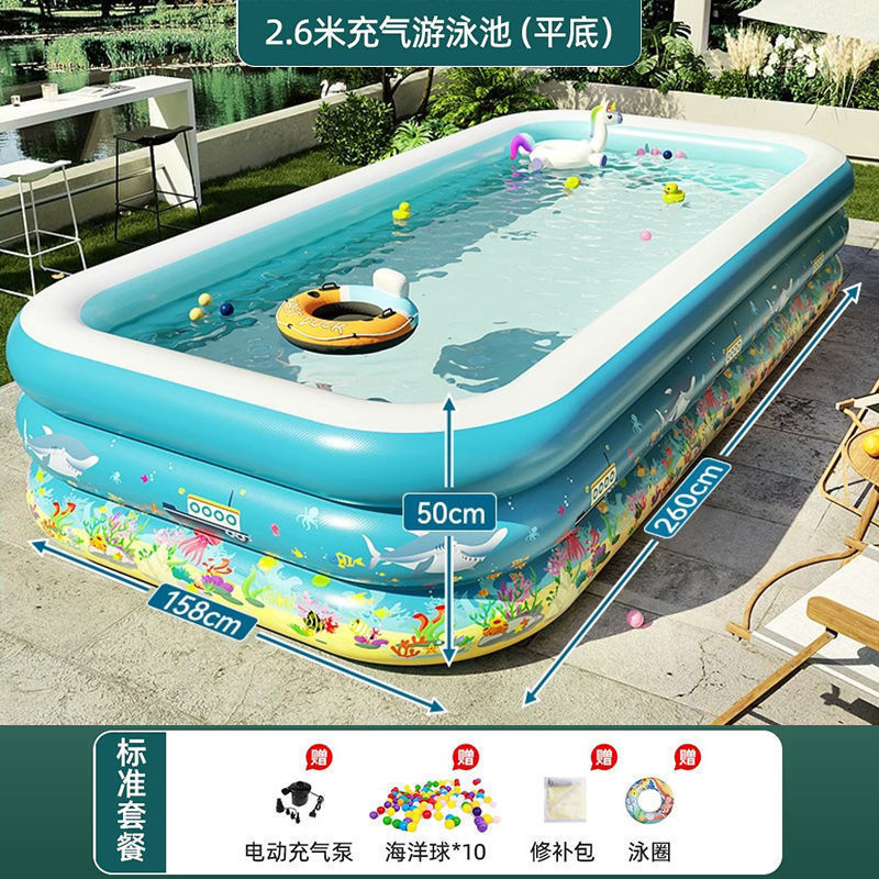 Piscina infláble para niños domésticos, piscina de juego para adultos, gran patio rural al aire libre, bañera plegable de bebé