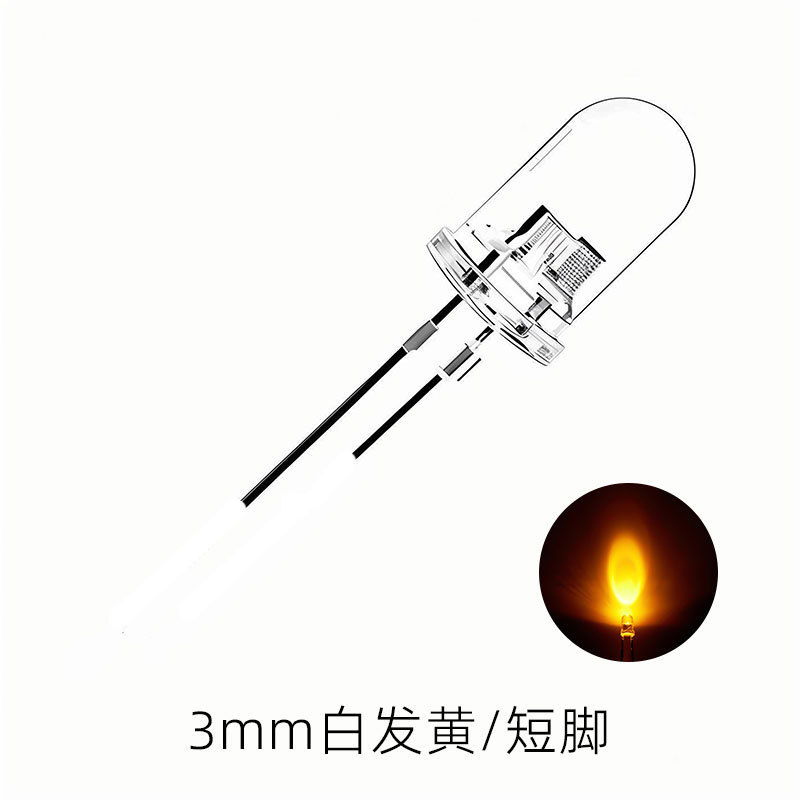 高光効率f 3mm電球LED表示灯看板パッチLED発光ダイオード直挿式f 3mm電球|undefined