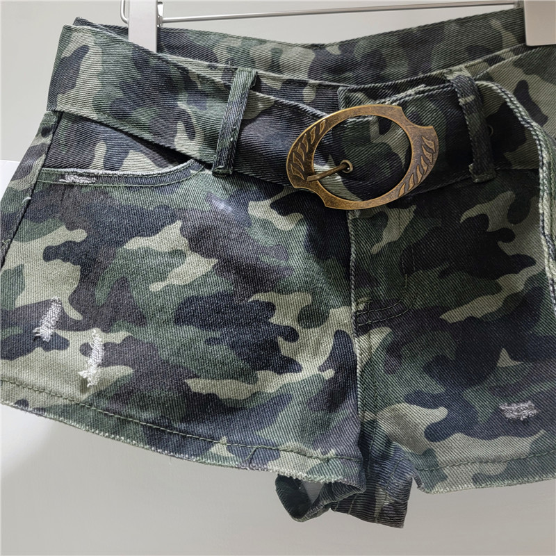 Pantalón Corto de Mezclilla Recto de Cintura Baja con Cinturón para Verano image 4