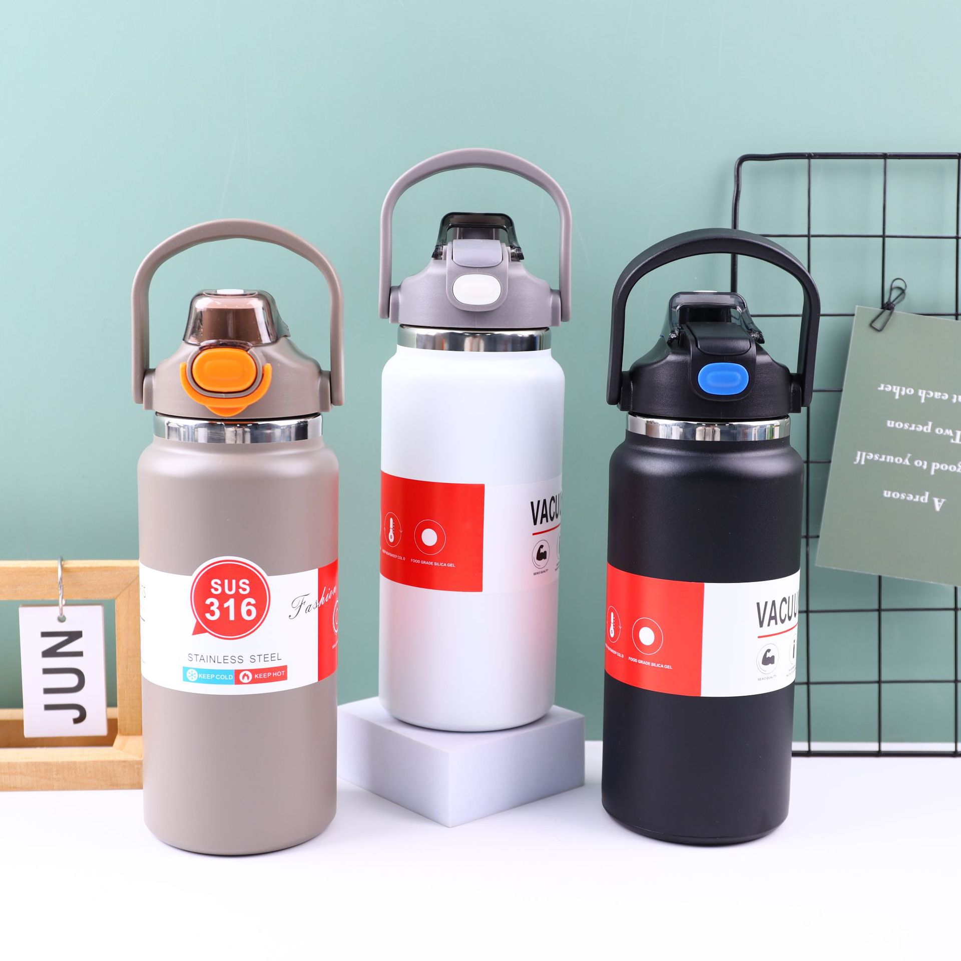 Taza de aislamiento para bebidas de doble mano de alta capacidad al aire libre viaje de montaña 316 soporte personalizado impresión de patrón LOGO