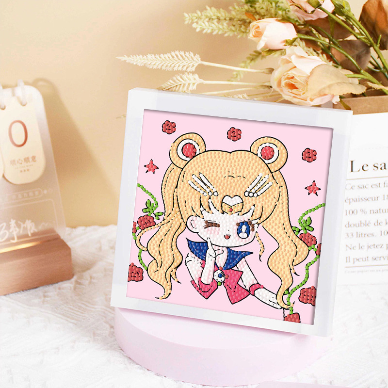 Diamante infantil DIY hecha a mano con material de marco paquete de dibujos animados Sanliou pegatinas de diamante regalo al por mayor pinturas de mampostería