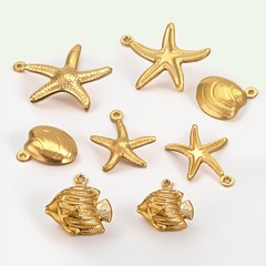 ステンレス海洋海星小魚ペンダントDIYネックレスブレスレットジュエリーアクセサリー制作用品アクセサリーメッキ18K