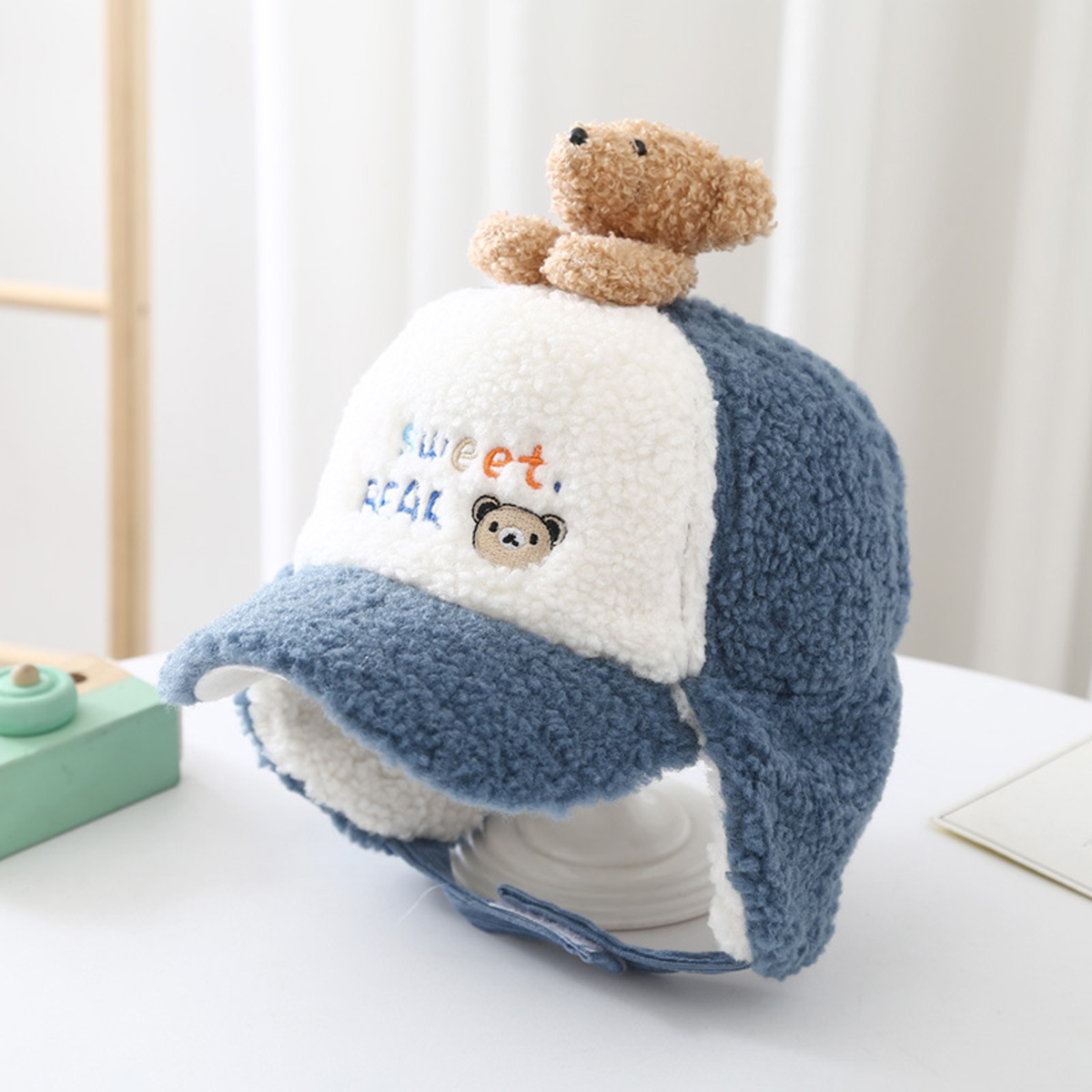 Children's Bear Doll Teddy Velvet Earmuffs Windproof Hat Wholesale Nihaojewelry display picture 4