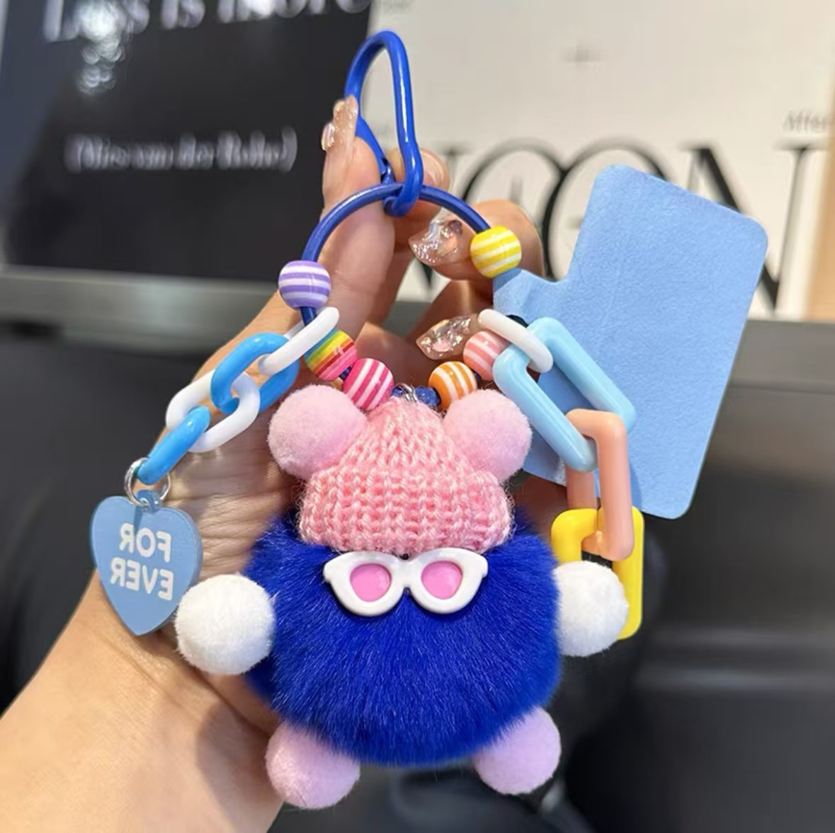 Muñeca monstruo de briquetas de dopamina colgante llavero de bricolaje lindo bolso de muñeca de felpa mochila colgante de teléfono móvil