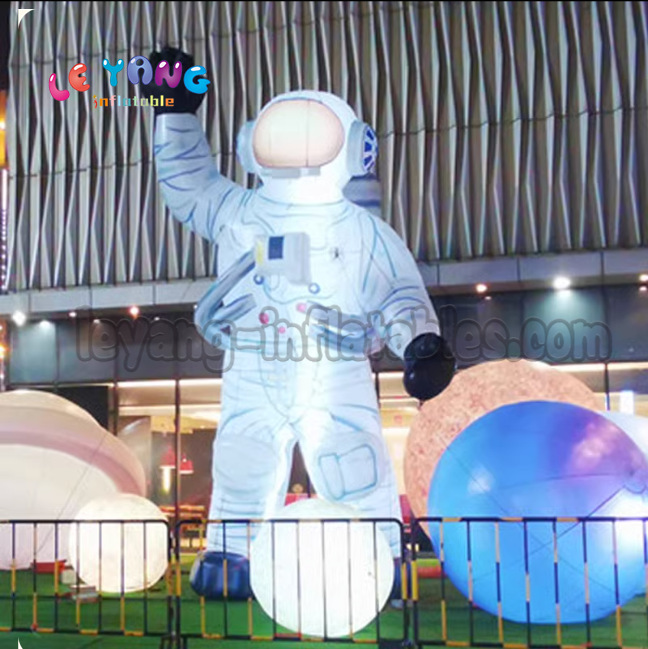 中秋节充气月球商场景区LED灯光月兔园林景区九大行星航天员气模