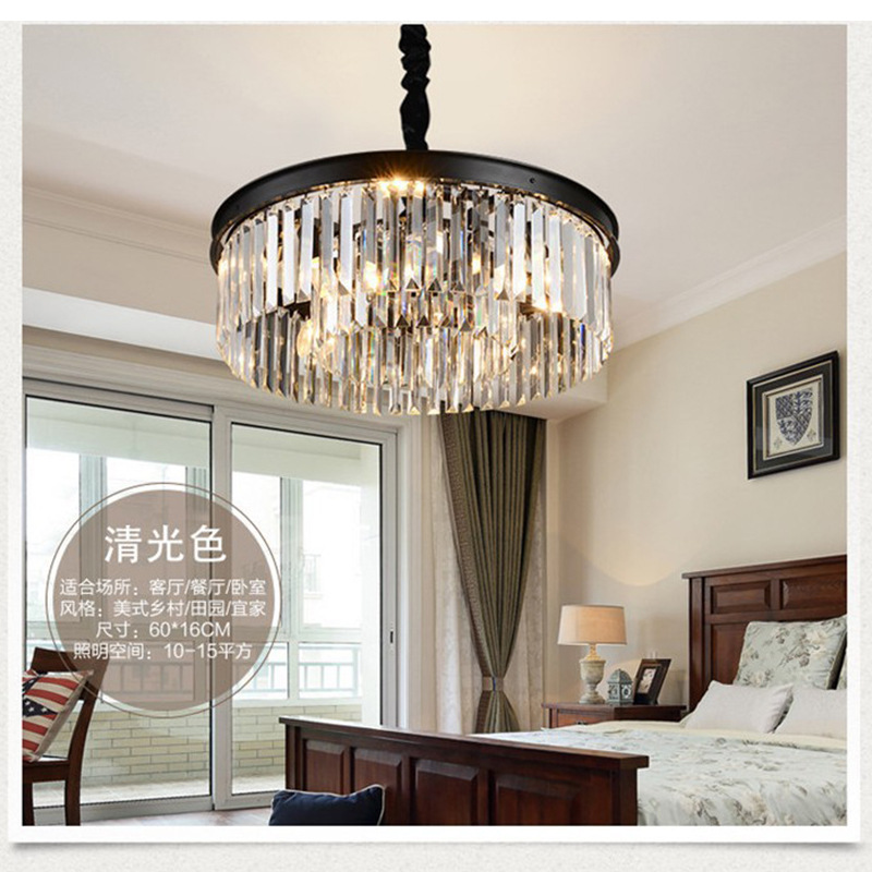 Suministro transfronterizo candelabro de dormitorio de techo americano candelabro de cristal americano transfronterizo candelabro de dormitorio de varias capas