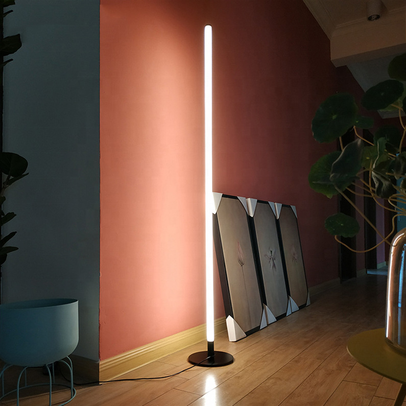 360度LED发光面垂直线条落地灯RGB氛围装饰圆形底座装饰墙角立灯-阿里巴巴