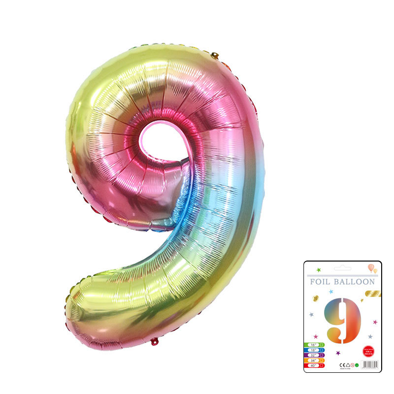 Globo digital de 32 pulgadas, embalaje de tarjeta de papel independiente, versión estadounidense, película de aluminio delgada, embalaje fino, papel de aluminio, globo de cumpleaños