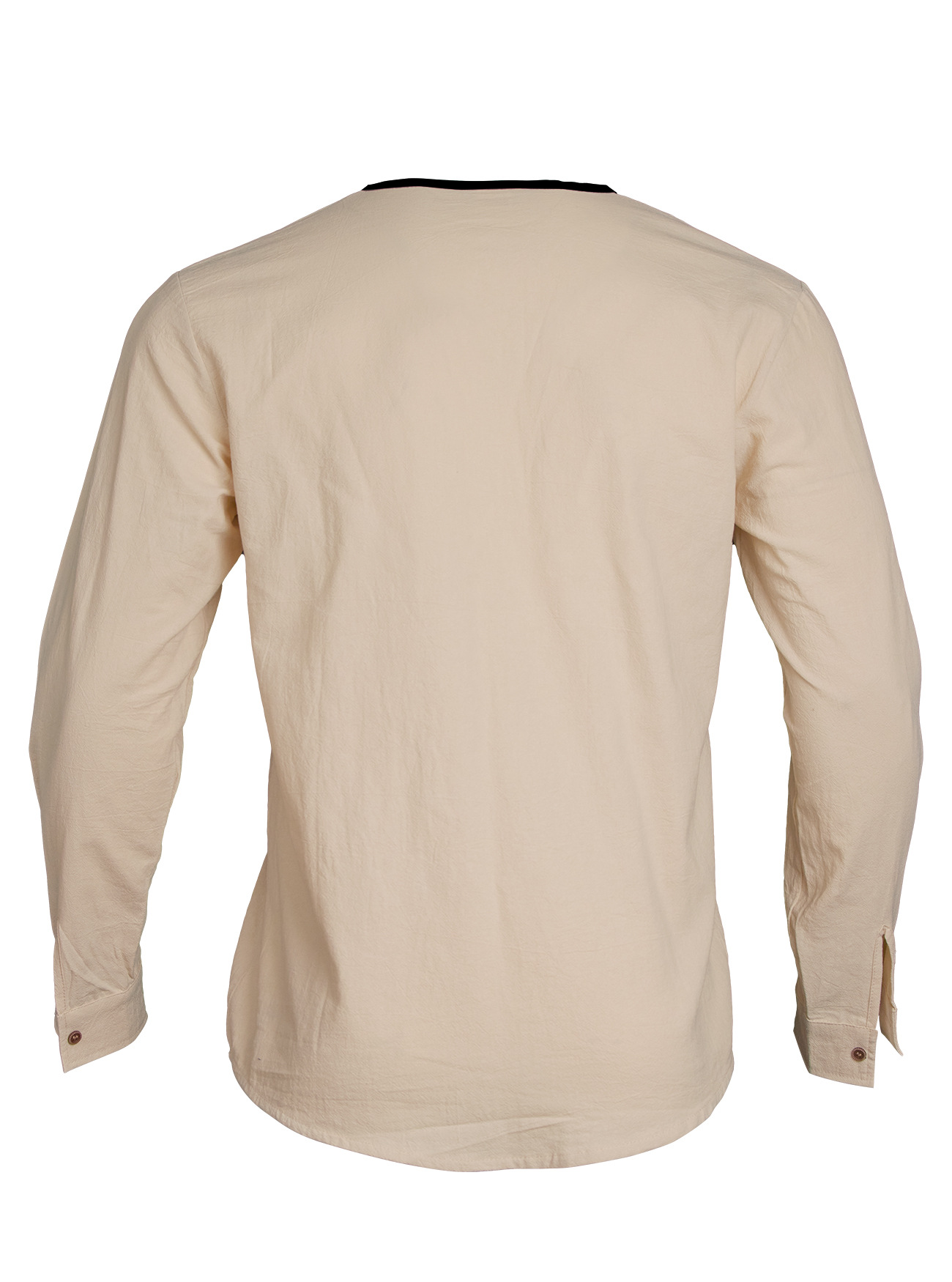 Monochrome Man- Cross-Border Foreign Trade Henry Collar European And American Men's Solid Color Linen Loose Casual Sports Long_viptrois.com