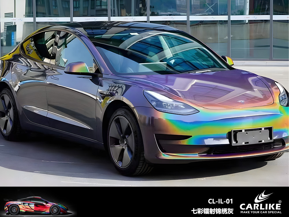 Carlake colorido láser coche cuerpo cambio de color película color mágico camaleón coche película brillante láser blanco coche cambio de color