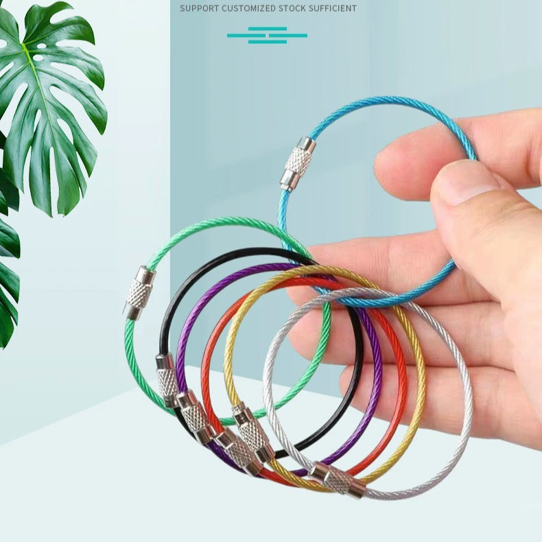 Стальная проволока брелок Стальная проволока кольцо для ключей Стальная проволока Круг из нержавеющей стали Классификация Цветное кольцо кольцо для защиты от потери малого кольца брелка