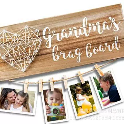 创意木质爱心绕线相框 复古卧室照片墙 木质相框摆件多规格