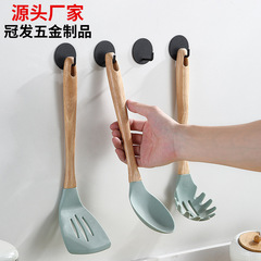 Gun Gray Hook No Drilling Kitchen Adhesive Hook Wall Mount Metal 7-Shape Hook Bathroom Coat Hook Single Hook Dual Hook