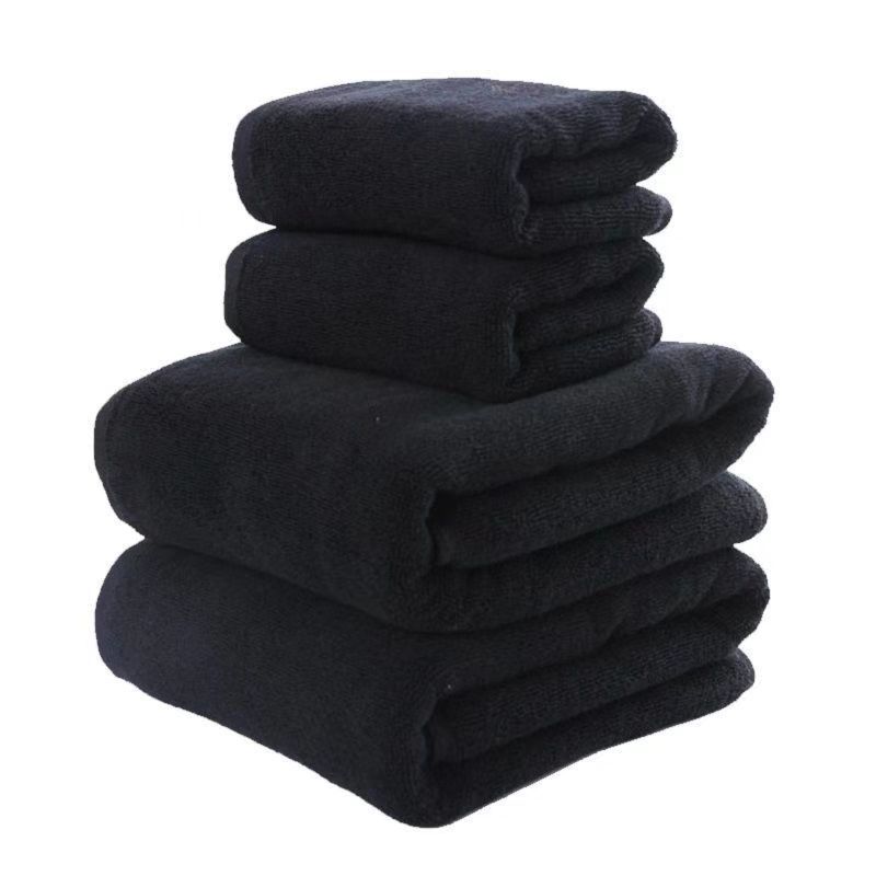 Strong Absorbent Hair Dye Haircut Resistant Black Thickened Non-Shedding Face Bath Towel_voghion.com