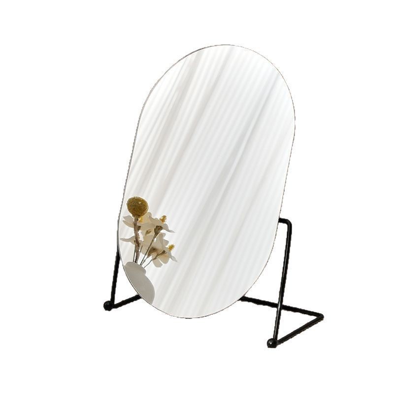 Espejo doméstico de explosión transfronteriza dormitorio espejo decorativo dormitorio espejo de maquillaje dormitorio espejo de vestir espejo de escritorio de metal de alto valor