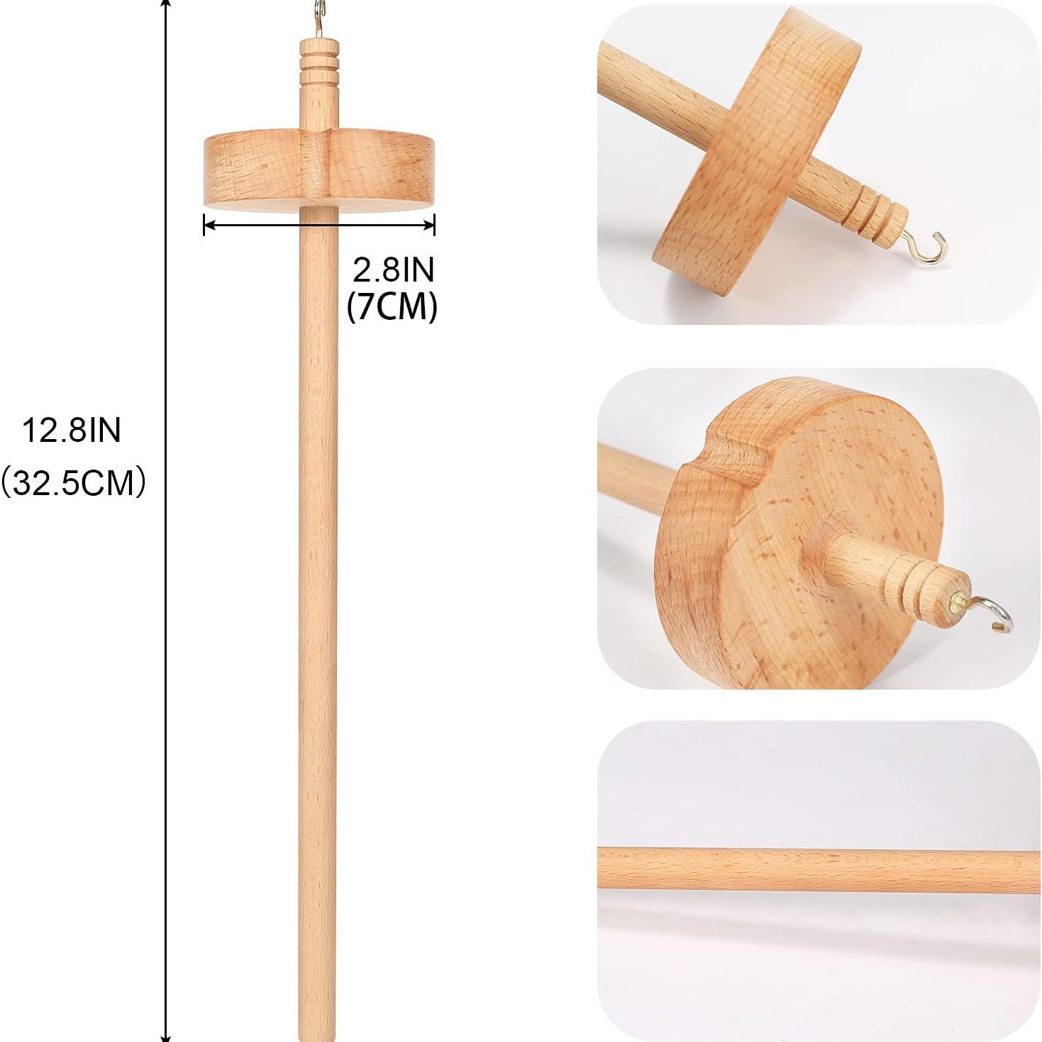 Drop spindle en husillo de madera Drop Shuttle hilo textil herramienta de torsión mano herramienta de hilo mezclado
