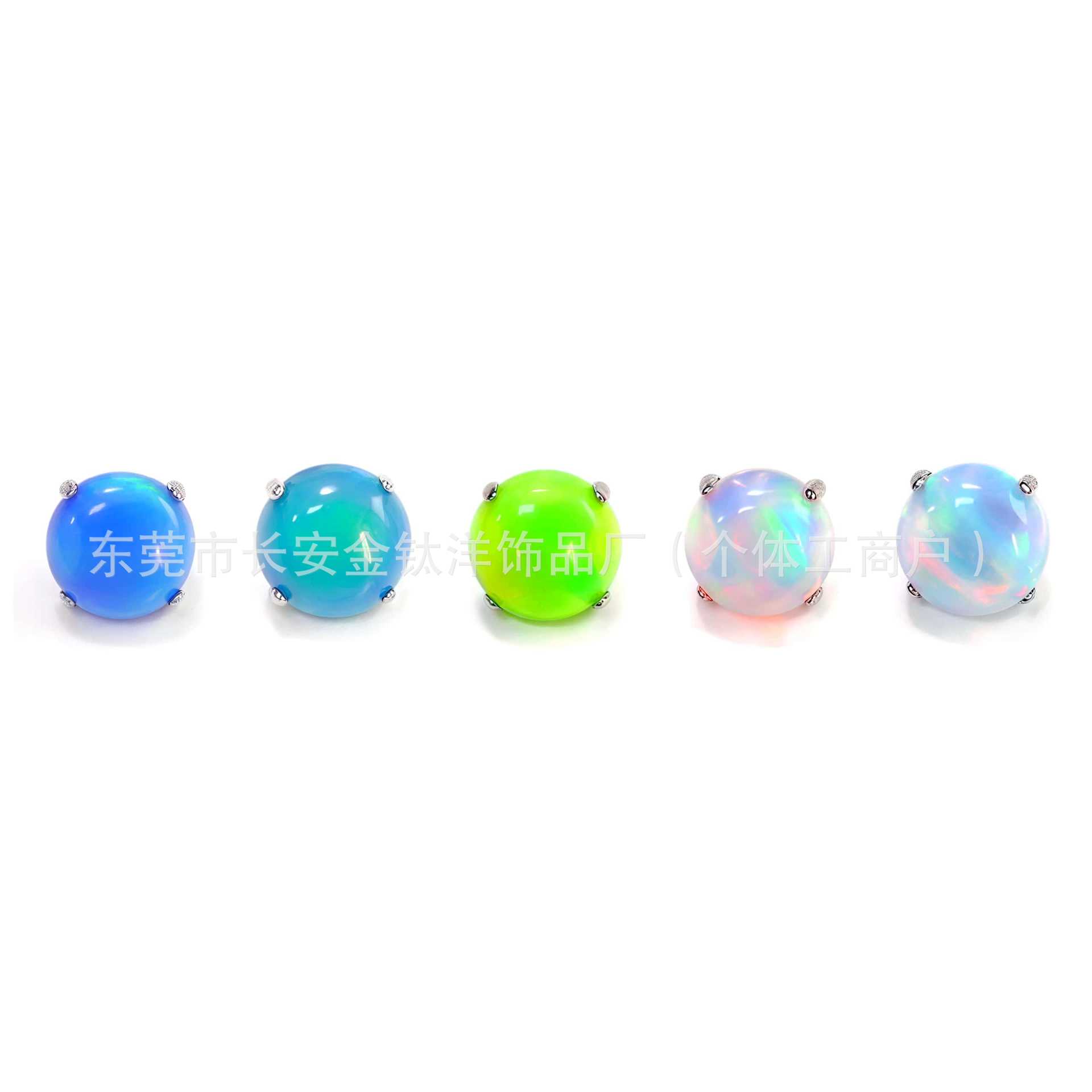 F136 Titanium Internal Thread Flat Bottom Nebula Mist Opal Earrings Lip Nails Ear Bone Nails G23 Titanium Alloy Piercing Jewelry detail image 8