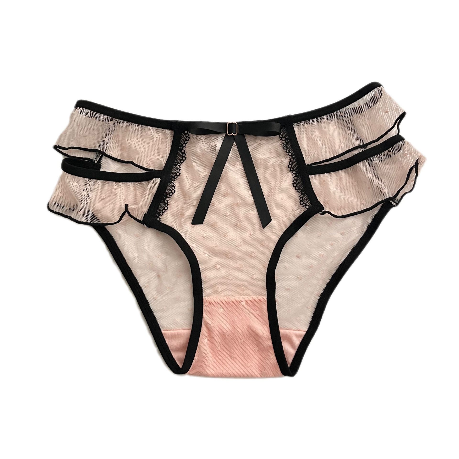 El viento es dulce ah ~ pantalones de encaje sexy francesas para mujeres puras quieren baja cintura verano delgado agujero de la cabeza de la mujer