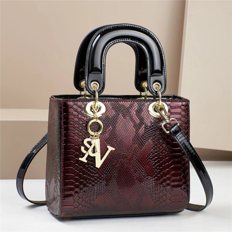 Bolsa de mano pequeña fragancia patrón de lagarto textura de peinado de gran capacidad Dai Fei bags de mensajero de un solo hombro