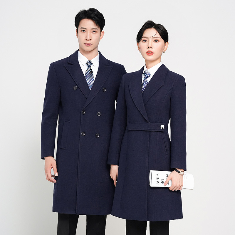跨境职业装男女大衣外套加厚商务销售银行物业前台客服时尚工作服