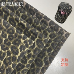 綿のヒョウ柄プリント生地は硬く、異なる重量の DIY 帽子広州織物生地