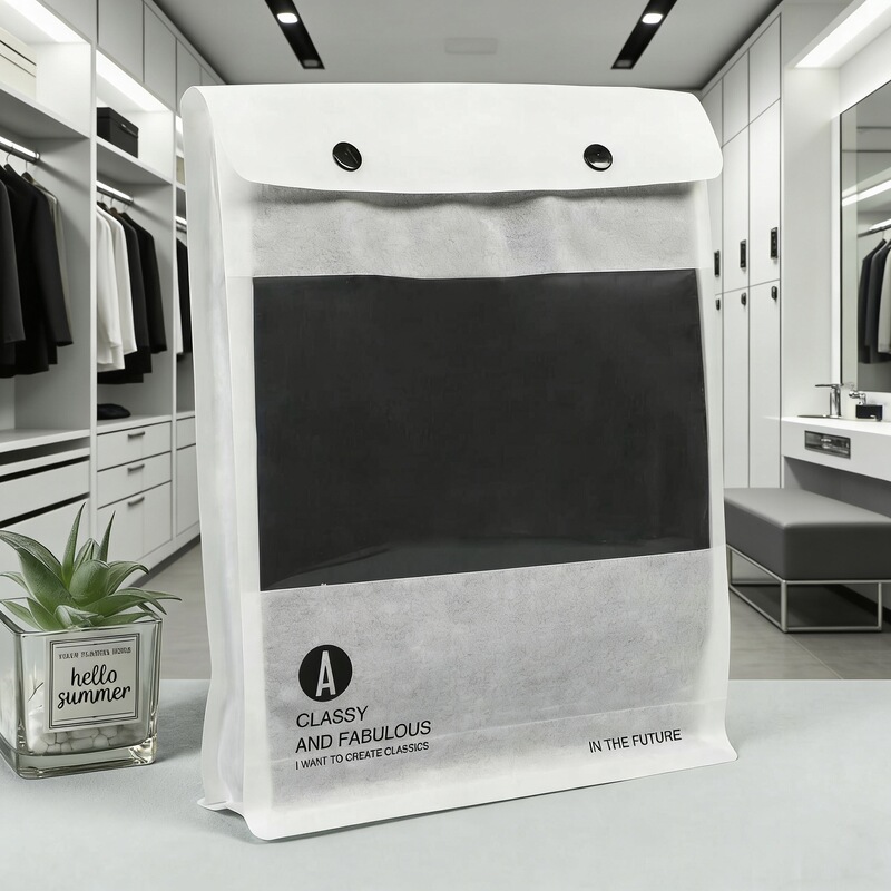 Universal White Cotton Paper Bag with Hidden Buckle, Custom Logo Composite Packaging Bag for Home Textiles, Fabric, and Four-Piece Bedding Set Packaging Customization Universal White Cotton Paper Bag with Hidden Buckle, Custom Logo Composite Packaging Bag for Home Textiles, Fabric, and Four-Piece Bedding Set Packaging Customization