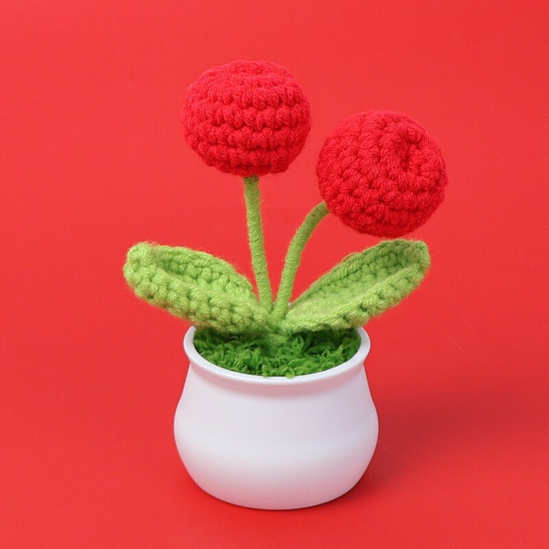 完成したウールひまわり鉢植えスズラン造花チューリップデスクトップ装飾品バレンタインデー教師クラスメートギフト|undefined