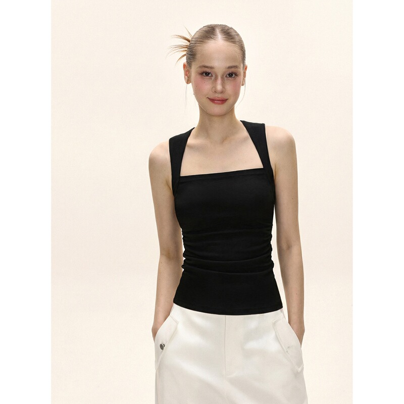 2026 New Style American Square-Neck Vest for Women, Summer Hot Girl Design, Slim Fit, Can Be Worn Inside or Outside, White Sleeveless Short Top 2026 New Style American Square-Neck Vest for Women, Summer Hot Girl Design, Slim Fit, Can Be Worn Inside or Outside, White Sleeveless Short Top
