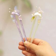 发簪蝴蝶日常百搭u型发饰簪子汉服搭配高级感旗袍配饰发钗盘发